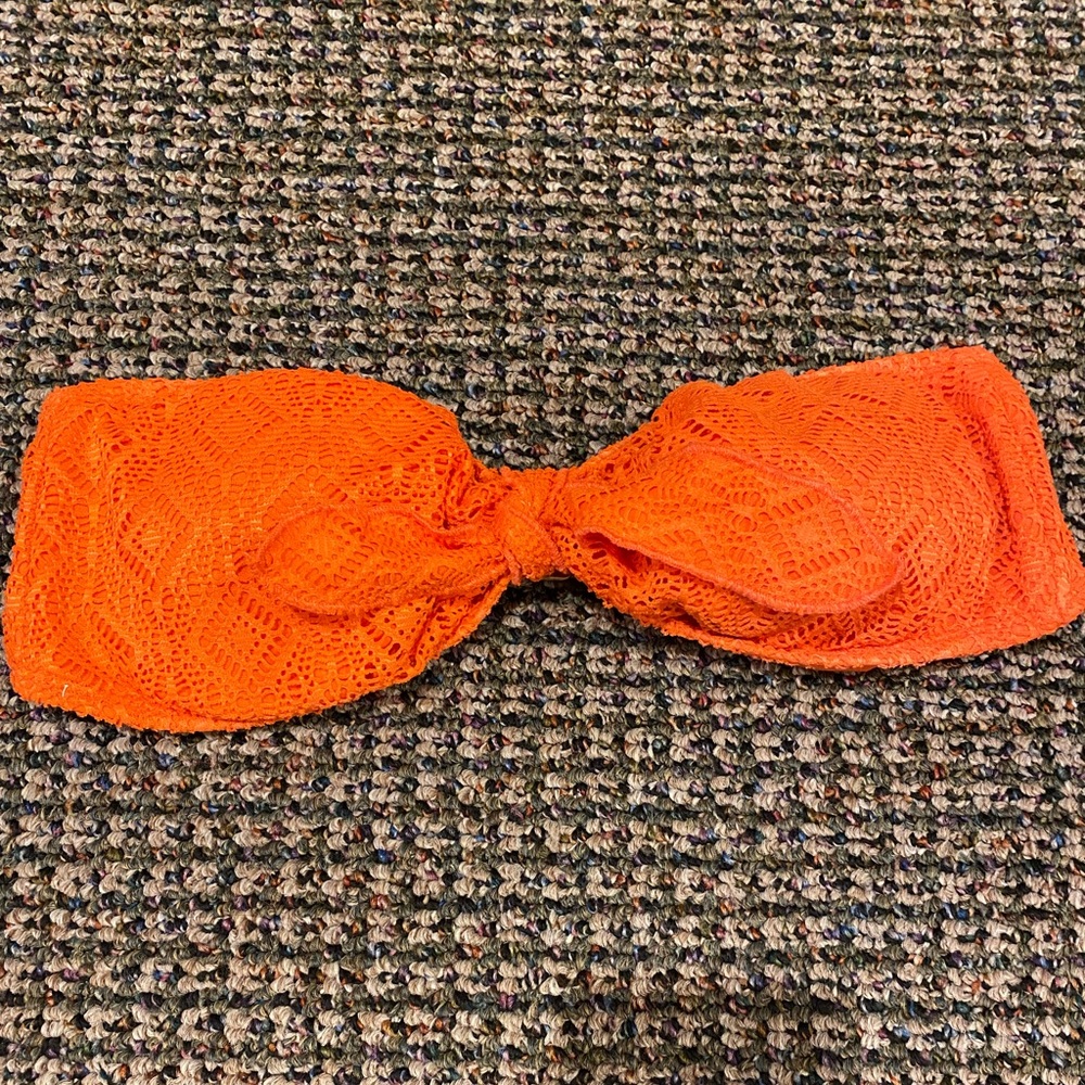 Orange Strapless Bikini Top